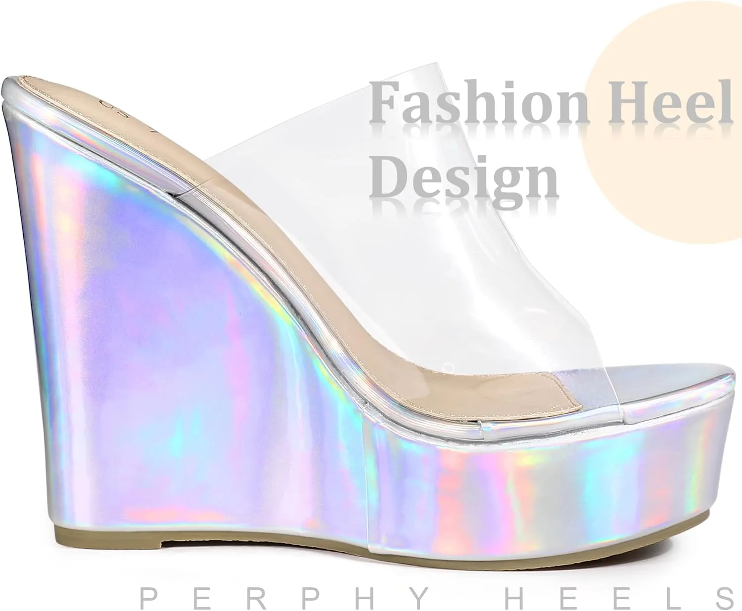 Perphy Platform Heel Sandals Clear Wedges for Women