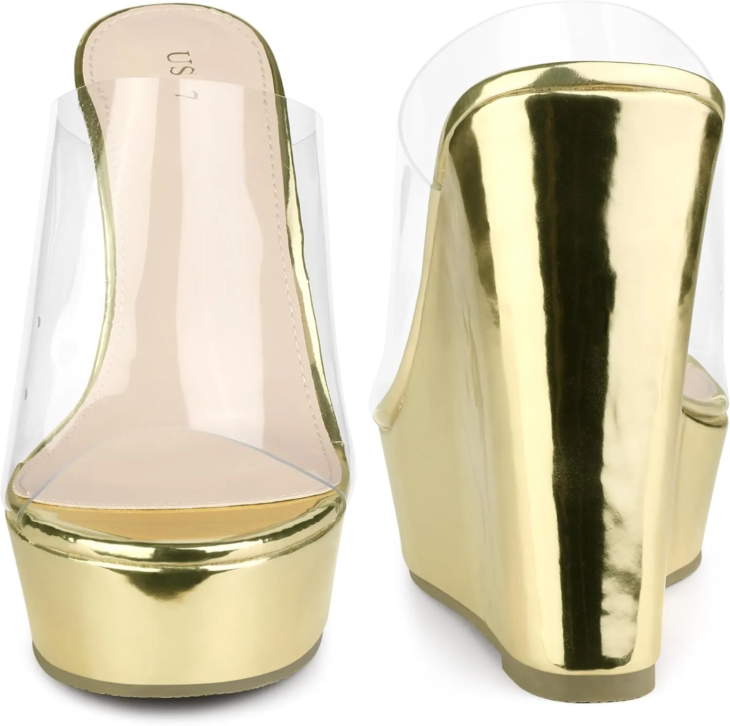 Perphy Platform Heel Sandals Clear Wedges for Women