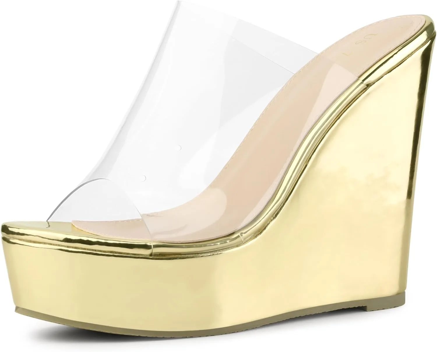 Perphy Platform Heel Sandals Clear Wedges for Women