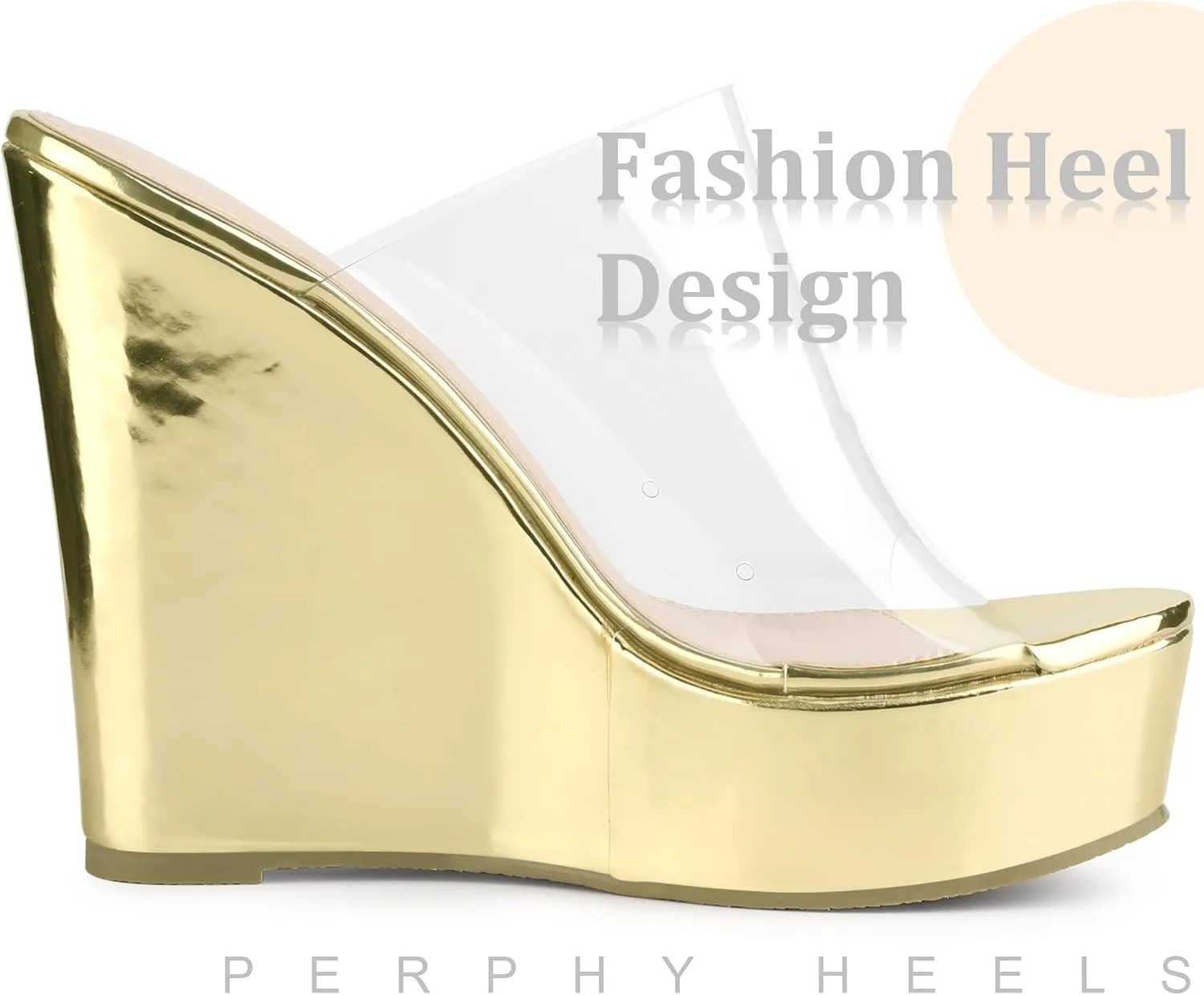 Perphy Platform Heel Sandals Clear Wedges for Women