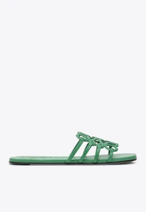 Petal Anagram Leather Flat Sandals