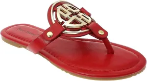 Pierre Dumas Women's Thong Sandals Limit-24 Red 10
