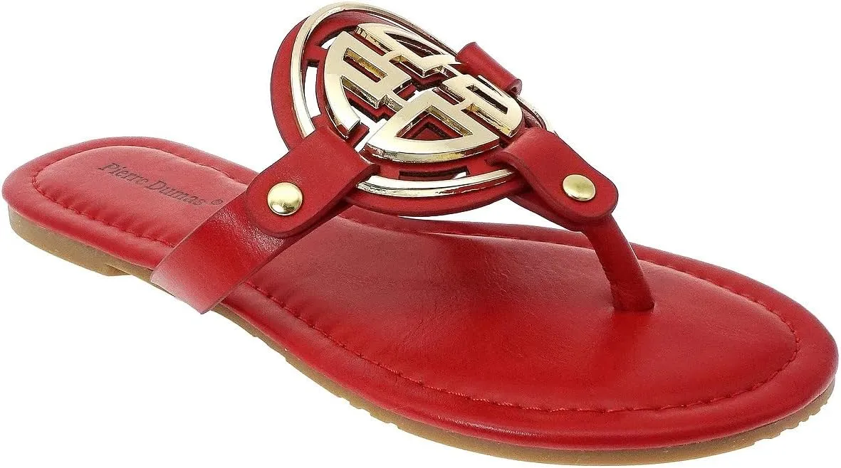 Pierre Dumas Women's Thong Sandals Limit-24 Red 10