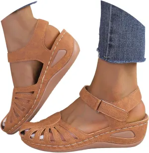 Platform Clogs for Women Closed Toe Wedge Sandals Slip On Walking Sandals Hollow Out Comfortable Vacation Sandals