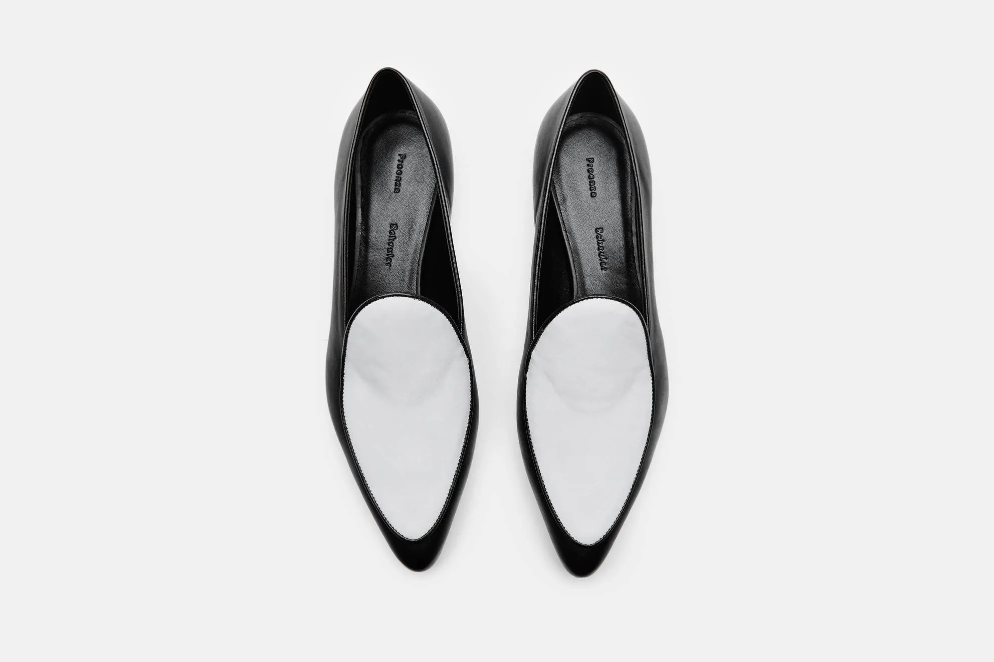 Pointed Toe Flat - Black/White
