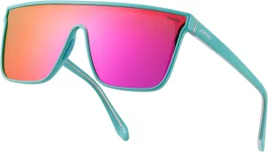Polarized Square Sunglasses for Women Men Oversized Fashion Siamese Lens Style Flat Top Shield Shades UV Protection