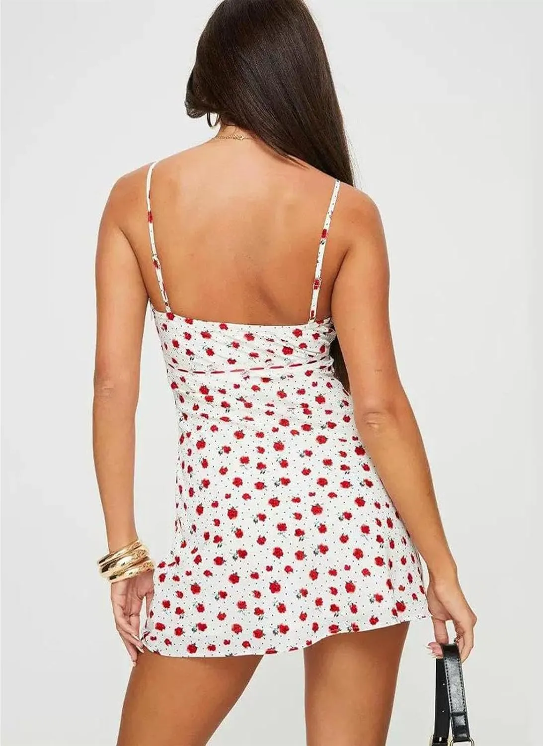 Polka Dot Dress for Women Y2K Mini Picnic Aesthetic Milkmaid Floral Country Concert Spaghetti Club Cocktail Outfits