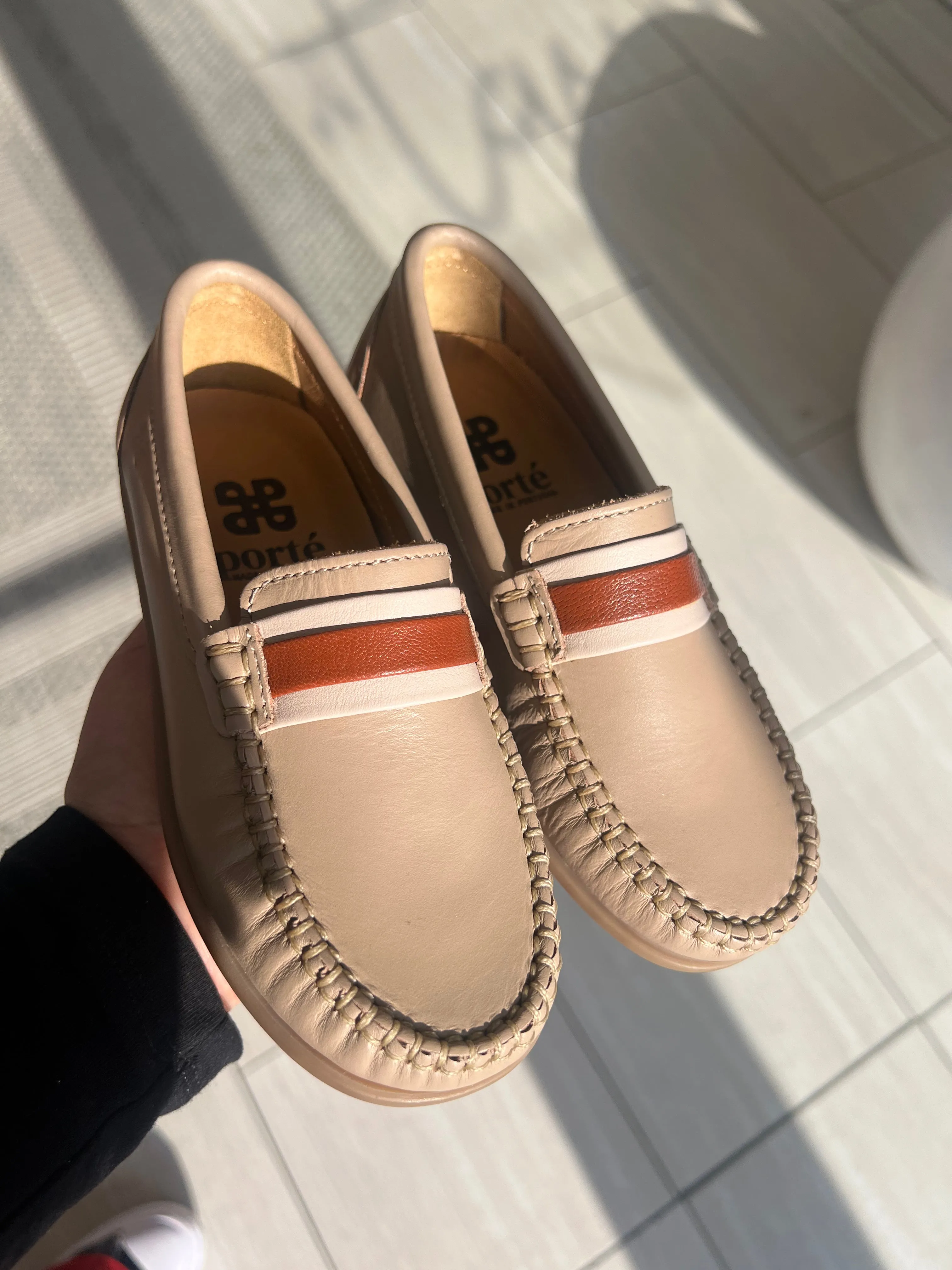 Porte Stone Taupe Ribbon Loafer