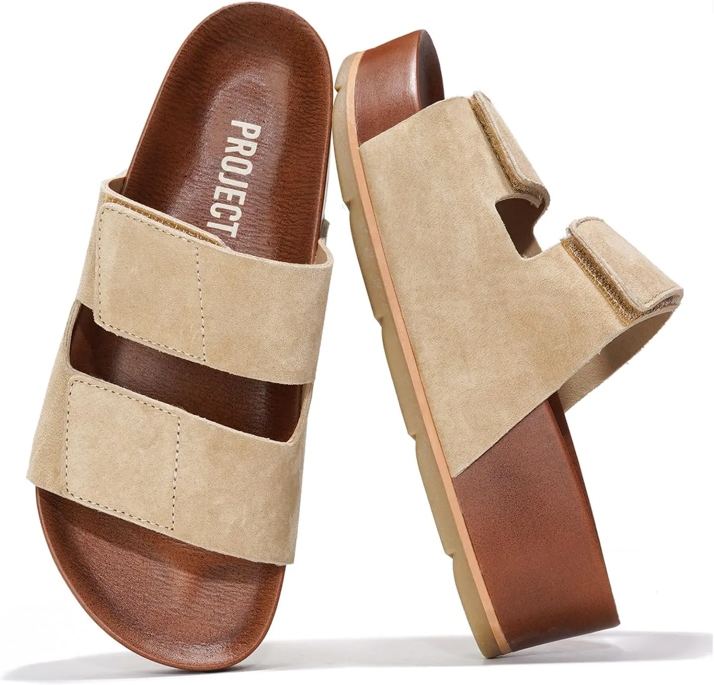 Project Cloud Genuine Leather Platform Sandals Women Footwear - Beach Summer Wedges with Comfortable Memory Foam Insole - Non Slip & Lightweight Wedge Sandals for Women 2025