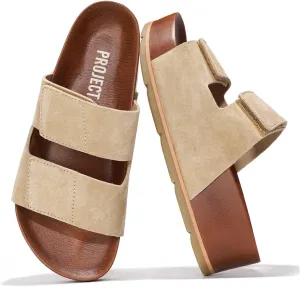 Project Cloud Genuine Leather Platform Sandals Women Footwear - Beach Summer Wedges with Comfortable Memory Foam Insole - Non Slip & Lightweight Wedge Sandals for Women 2025