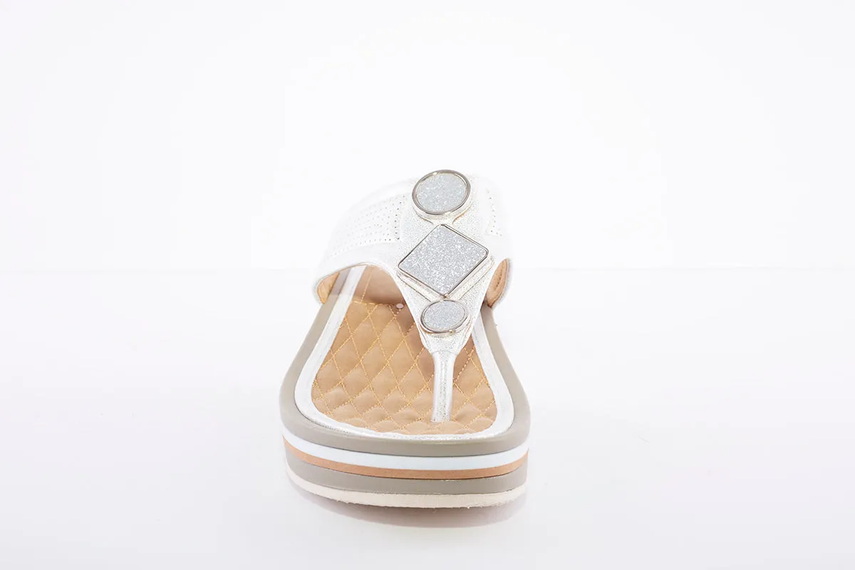 PROPET - WW1500 GLITTER TOE-POST MULE - SILVER