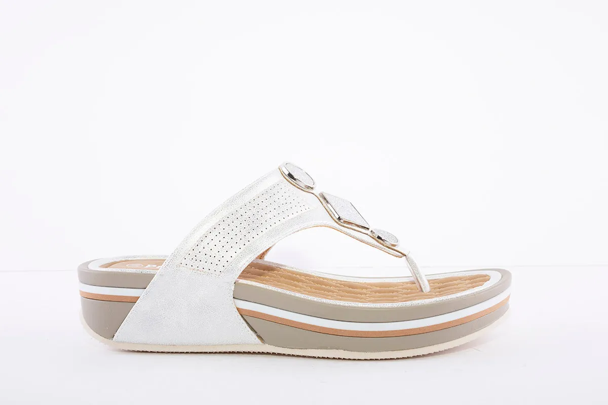PROPET - WW1500 GLITTER TOE-POST MULE - SILVER