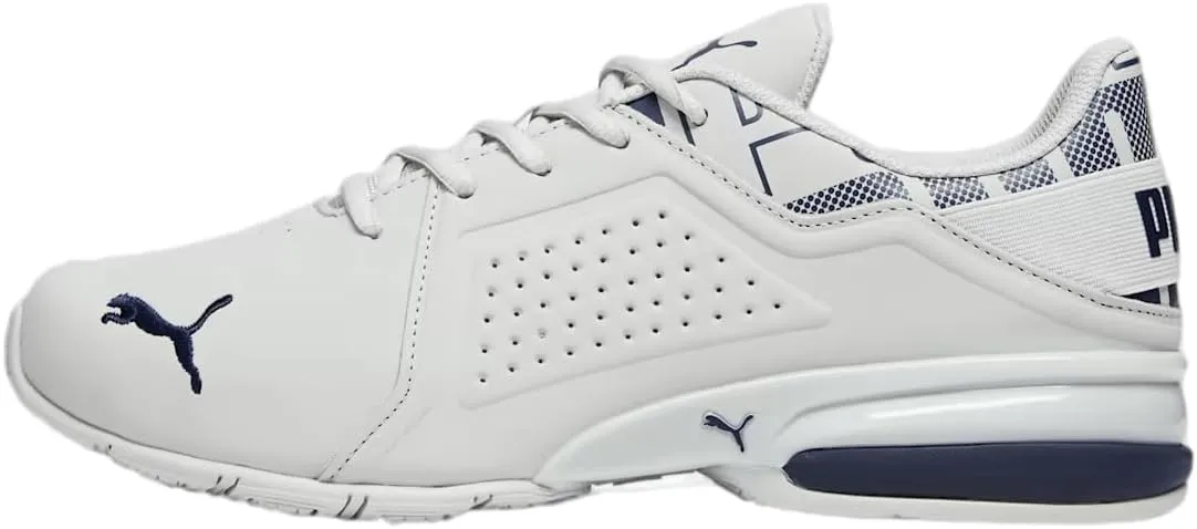 PUMA Men's Viz Runner Running Shoe, Glacial Gray/Navy Repeat, 12