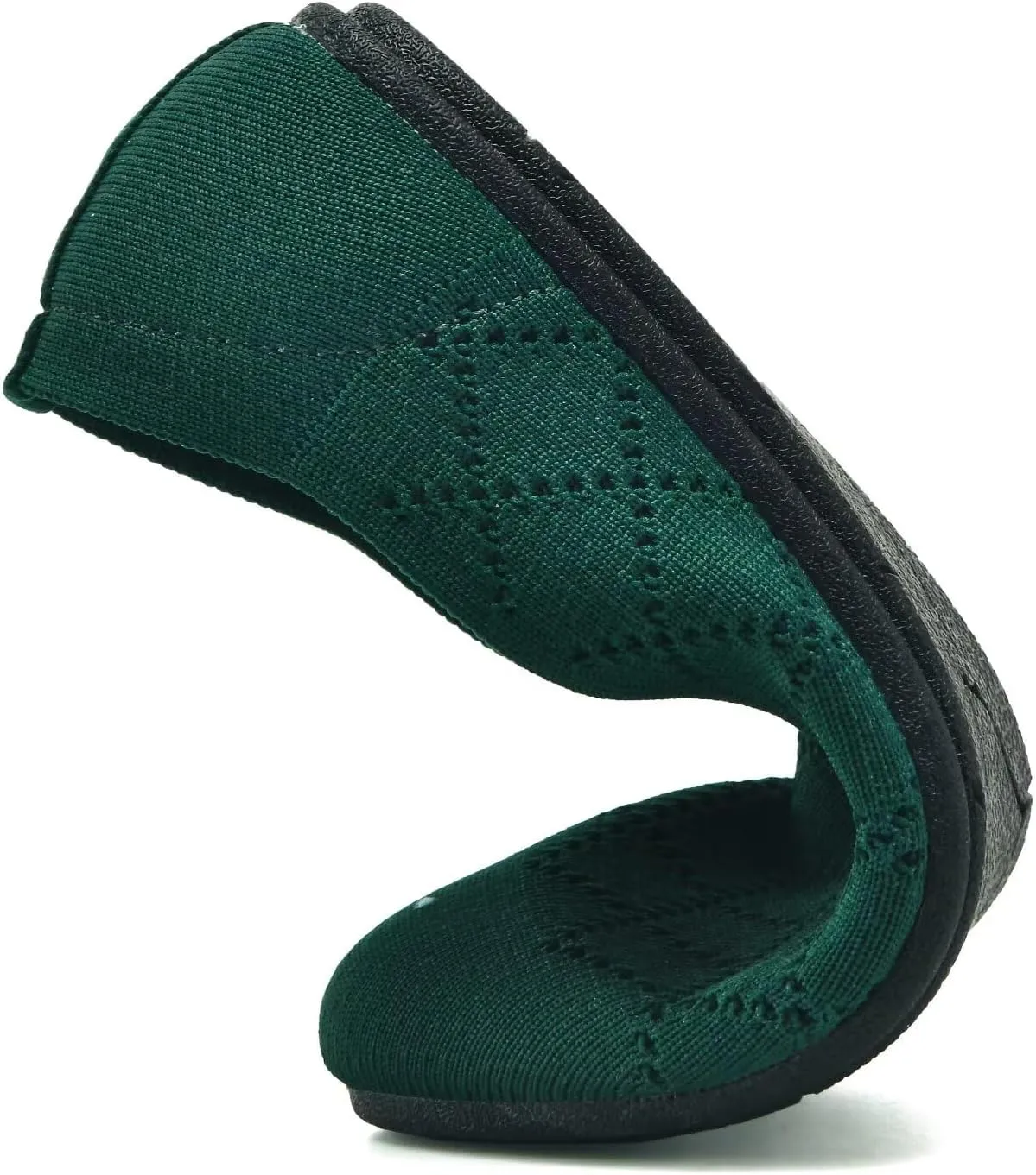 Puxowe Ballet Flats for Women - Stretch Knit Slip-On Low Wedge Shoes, Soft Round Toe Design for Office, Travel & Daily Walking