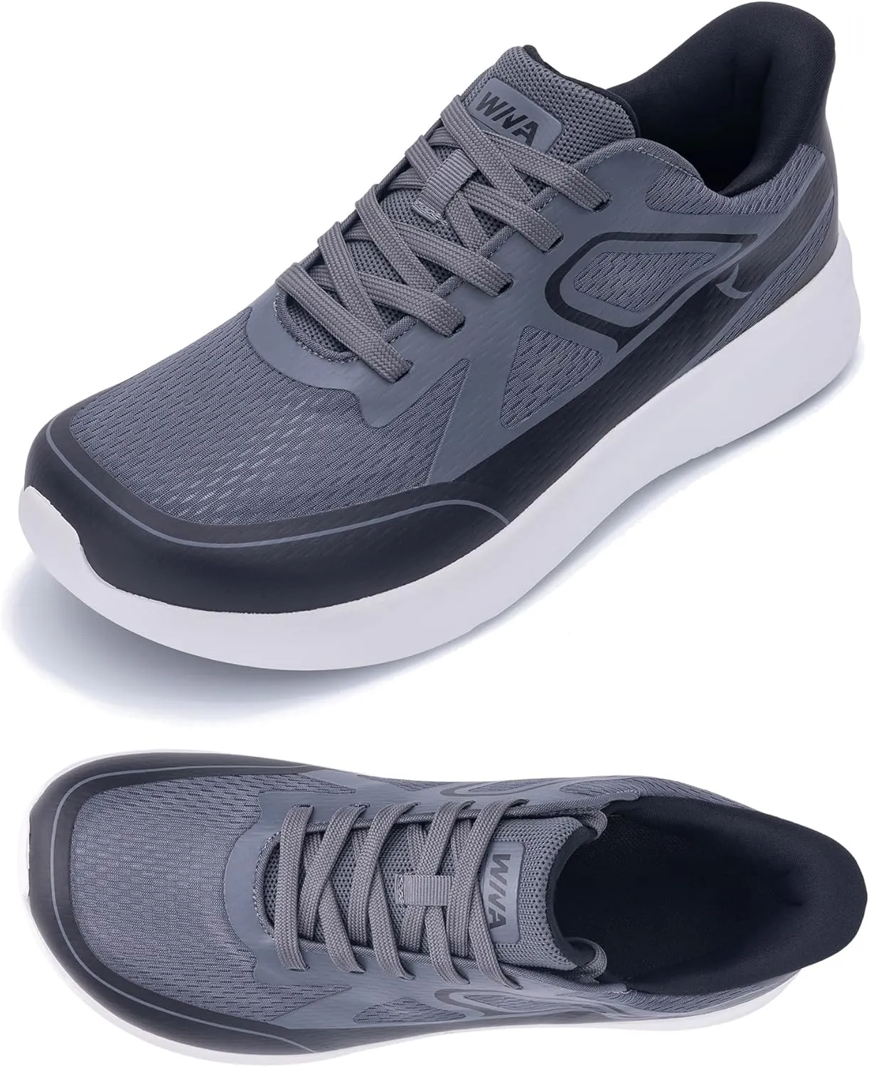 QAUPPE Wide Toe Box Walking Shoes for Men | Zero Drop Minimalist Design | Arch Support for Plantar Fasciitis | Slip-On Tennis Shoes US 8-12