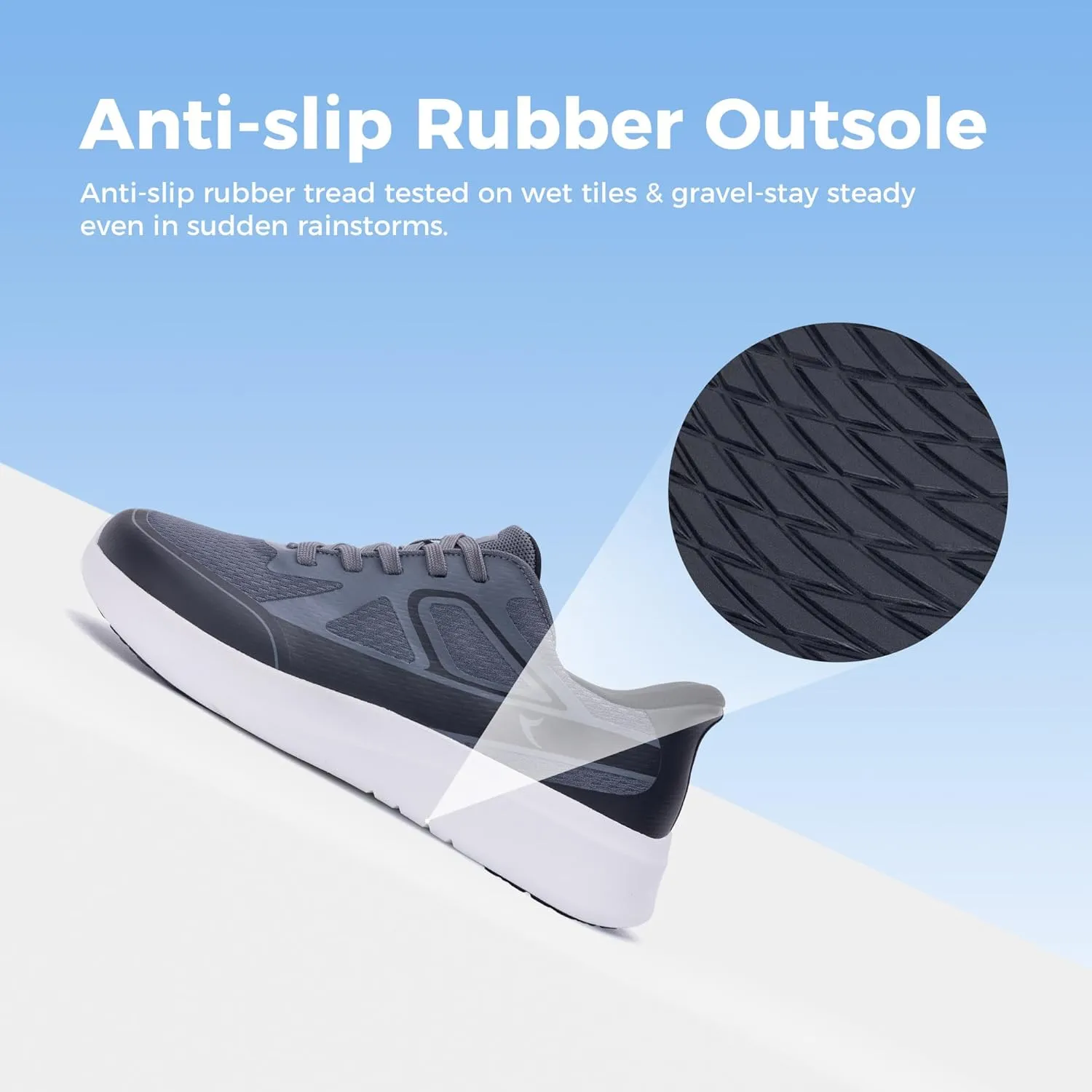 QAUPPE Wide Toe Box Walking Shoes for Men | Zero Drop Minimalist Design | Arch Support for Plantar Fasciitis | Slip-On Tennis Shoes US 8-12