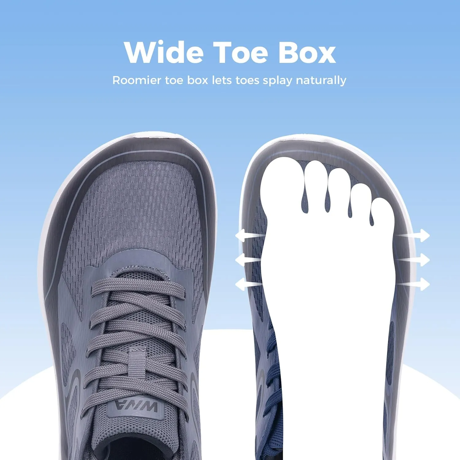 QAUPPE Wide Toe Box Walking Shoes for Men | Zero Drop Minimalist Design | Arch Support for Plantar Fasciitis | Slip-On Tennis Shoes US 8-12