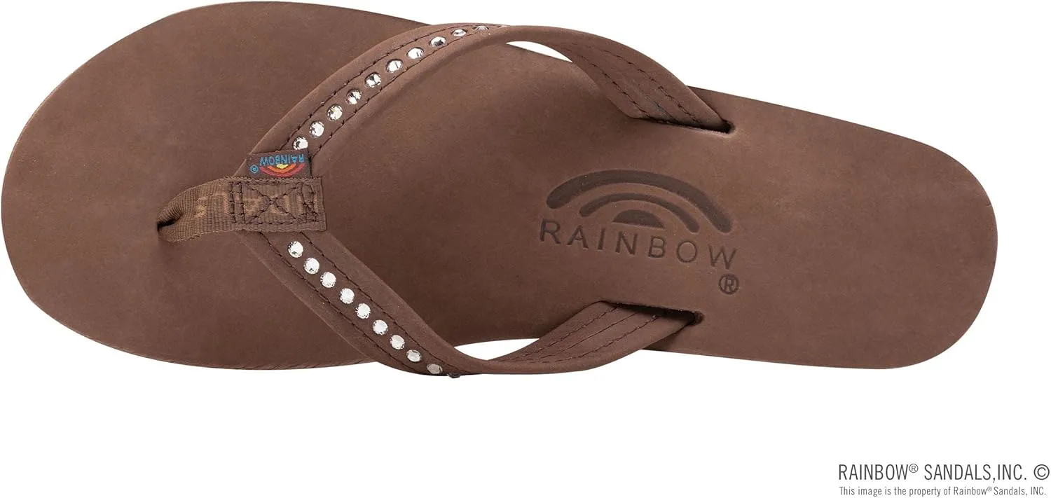 Rainbow Sandals Women's Four Layer Leather Wedge - 3/4" Strap w/Swarovski® Crystals