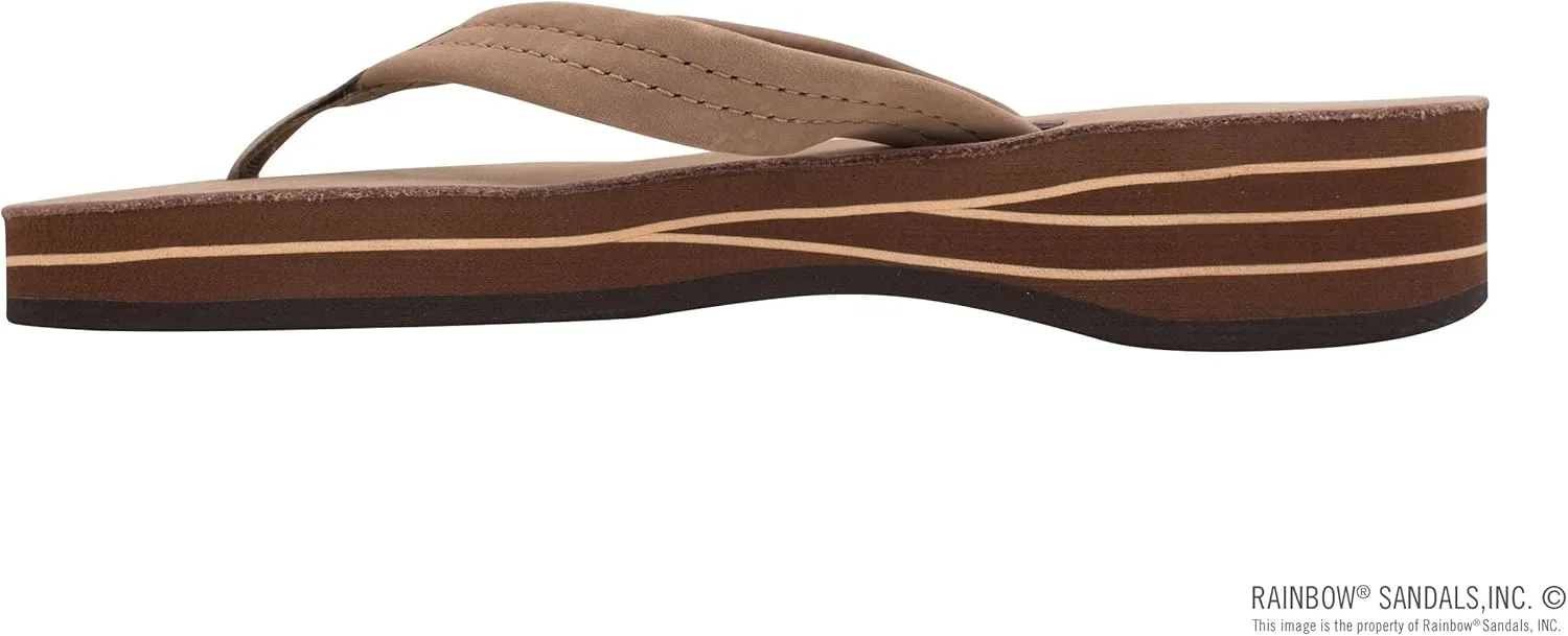 Rainbow Sandals Women's Four Layer Wedge 3/4" Leather Strap