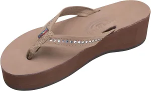 Rainbow Sandals Women's Six Layer Leather Wedge - 3/4" Strap w/Swarovski® Crystals