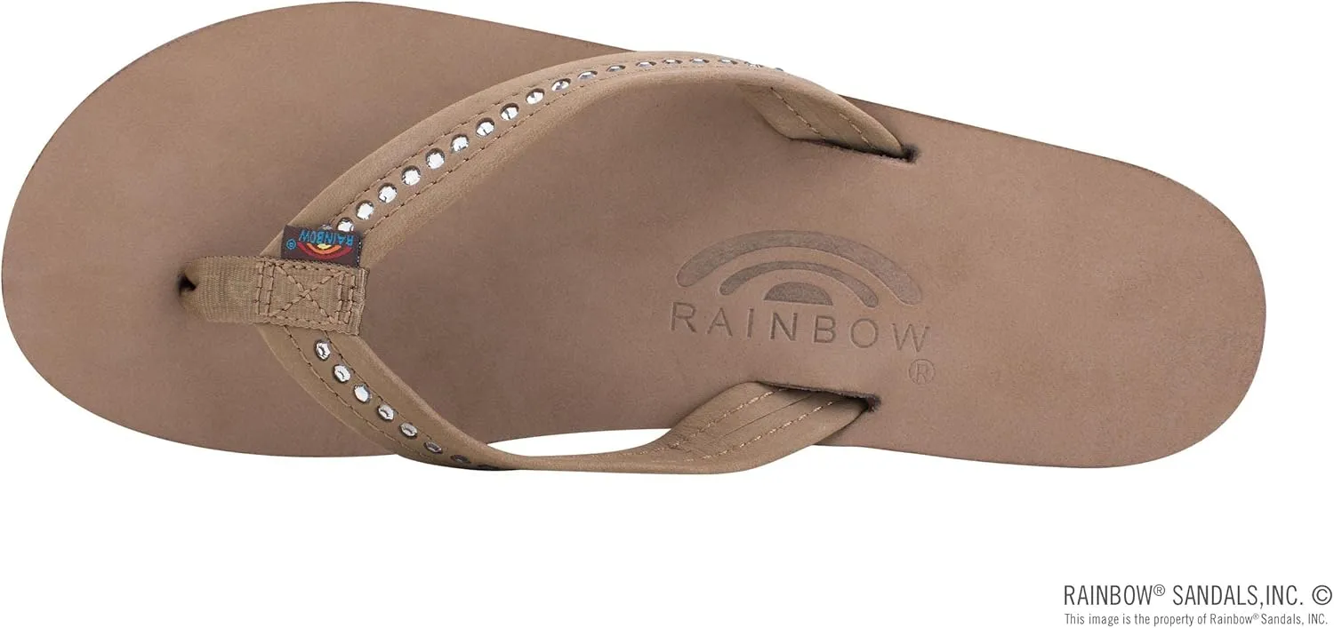 Rainbow Sandals Women's Six Layer Leather Wedge - 3/4" Strap w/Swarovski® Crystals