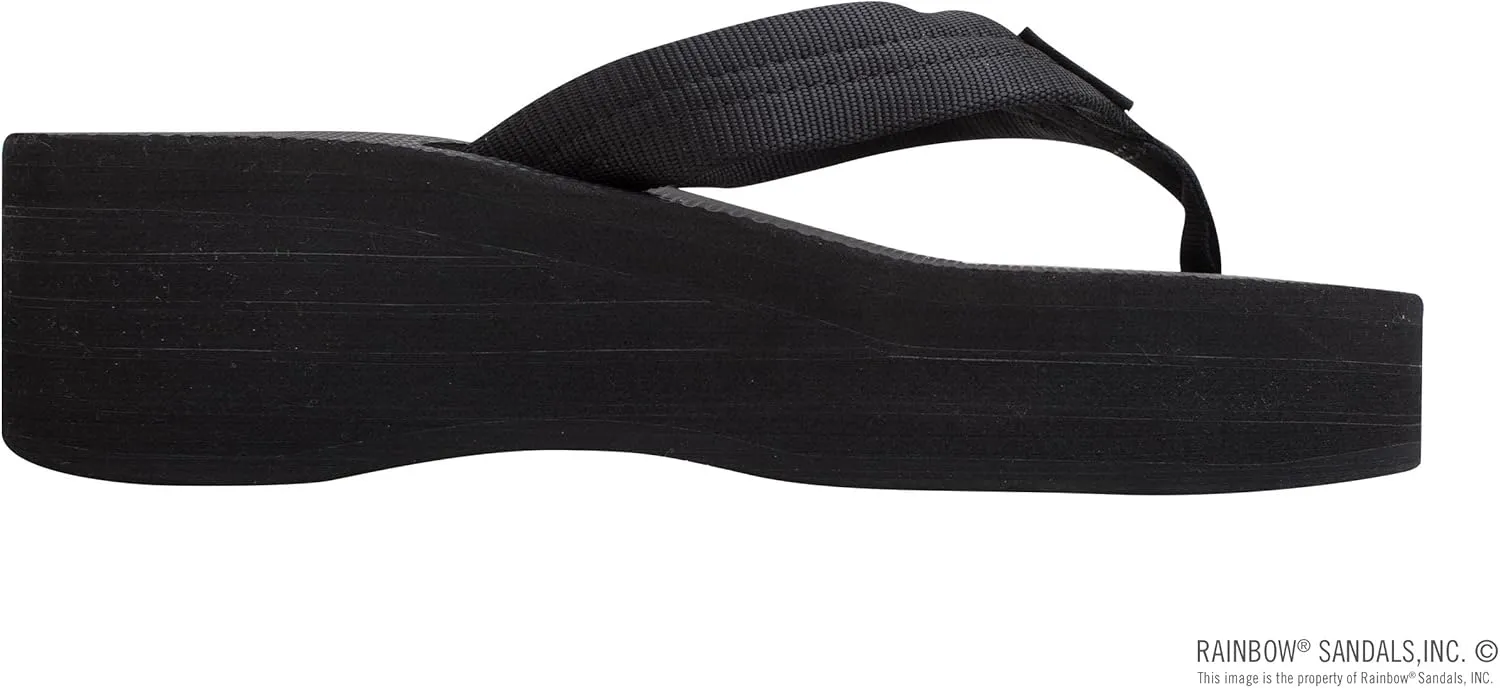 Rainbow Sandals Women's Six Layer Wedge Rubber 1" EVA Filled Nylon Strap