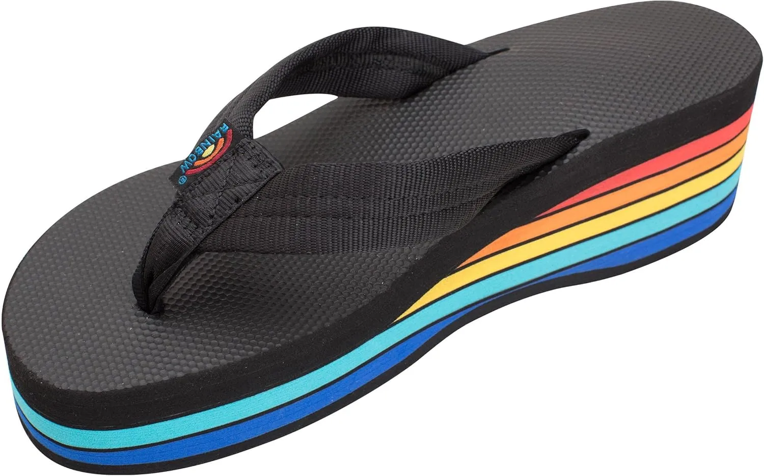 Rainbow Sandals Women's Six Layer Wedge Rubber 1" EVA Filled Nylon Strap