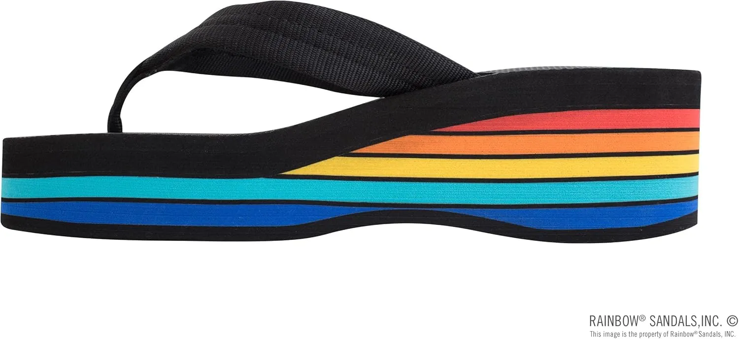 Rainbow Sandals Women's Six Layer Wedge Rubber 1" EVA Filled Nylon Strap