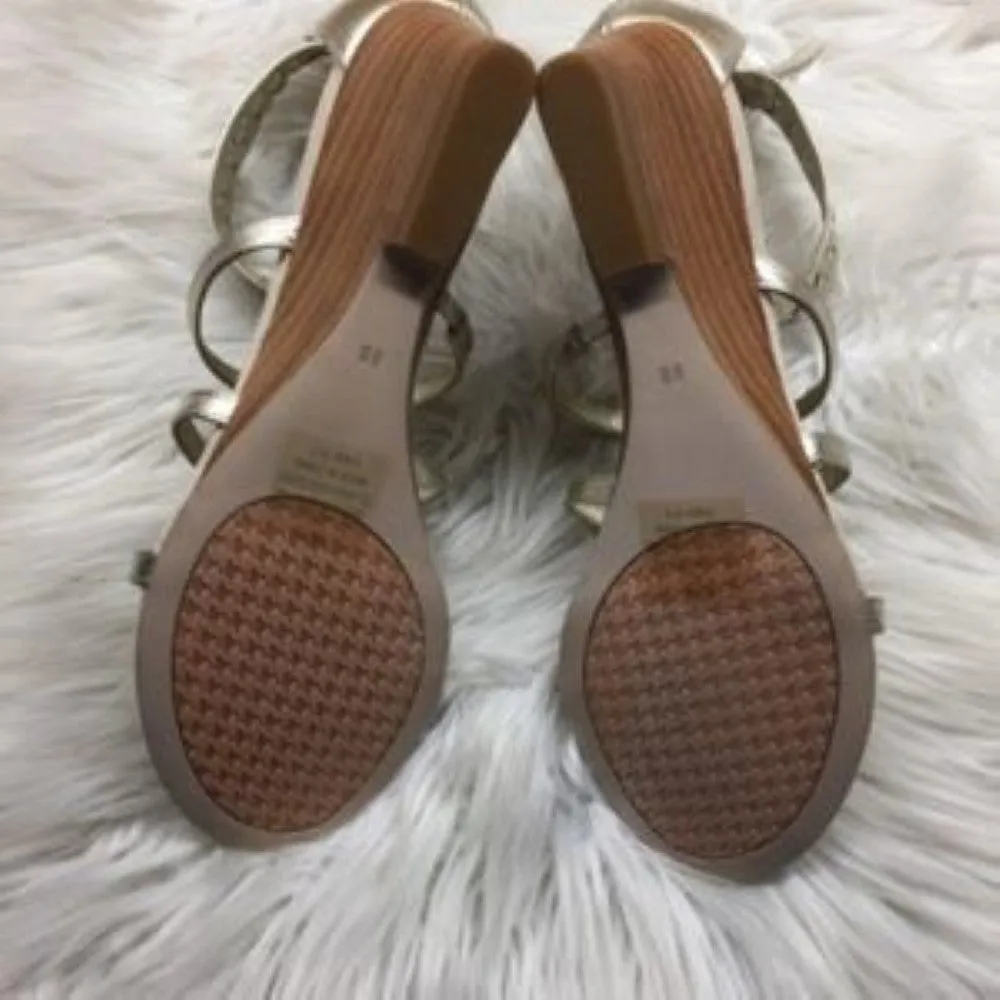 Ralph Lauren Gold Wedge Sandals 8M