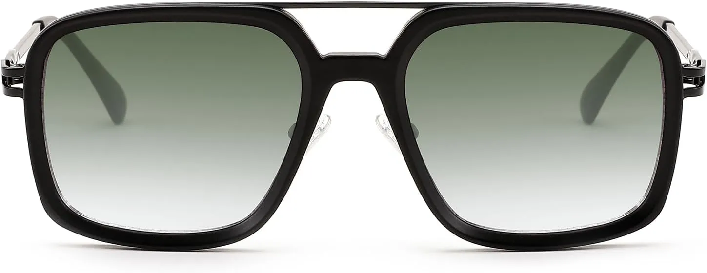 Retro Square 70s Flat Aviator Sunglasses Women Men Classic Retro Stylish Frame UV400 Protection