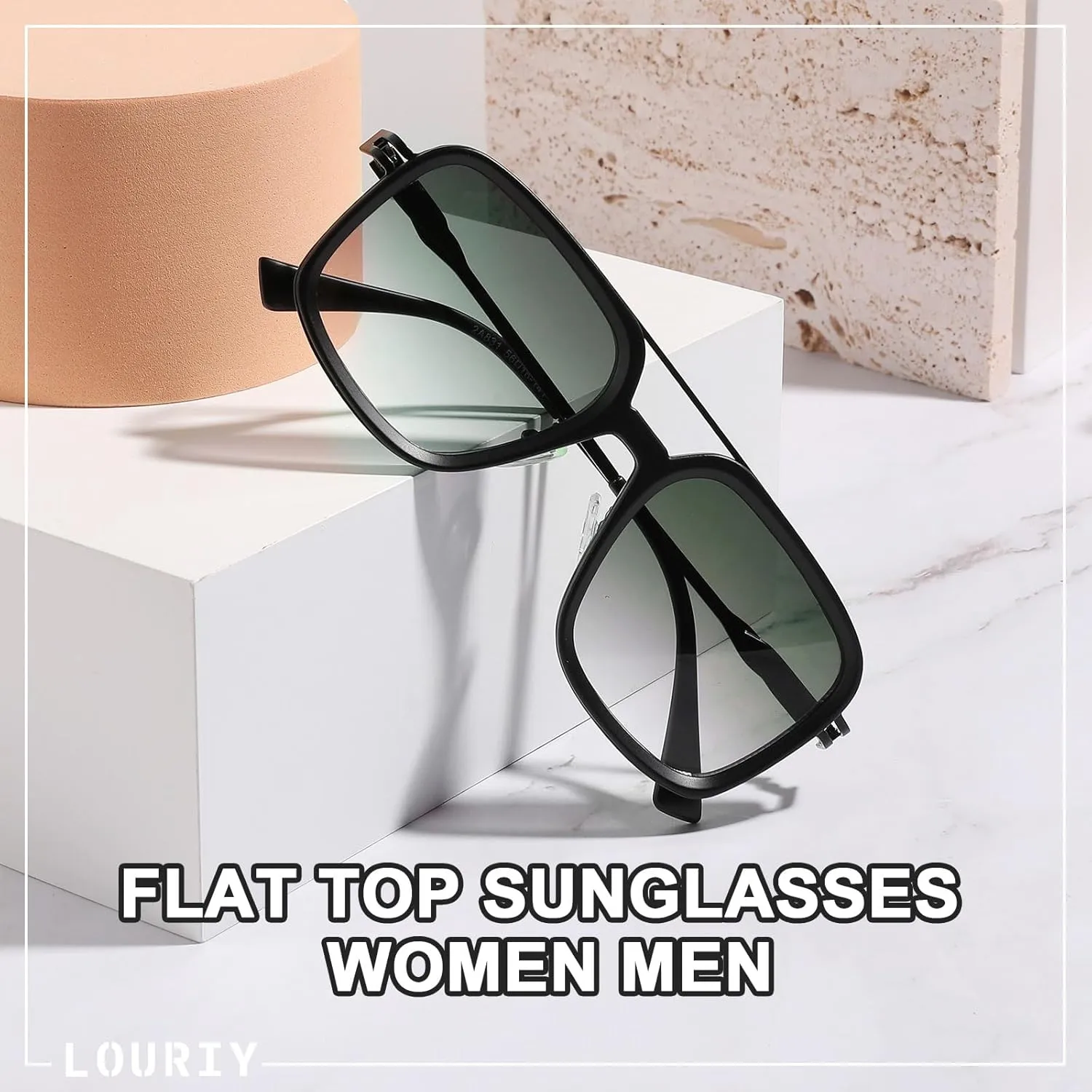 Retro Square 70s Flat Aviator Sunglasses Women Men Classic Retro Stylish Frame UV400 Protection