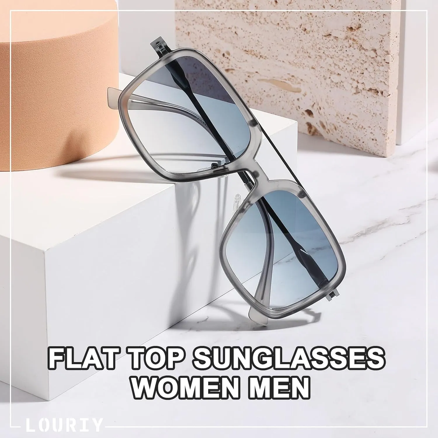 Retro Square 70s Flat Aviator Sunglasses Women Men Classic Retro Stylish Frame UV400 Protection