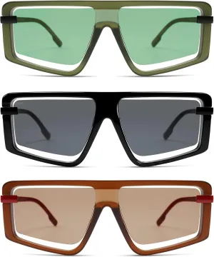 Retro Square Oversized Sunglasses for Women and Men Trendy Sun Glasses AR82157