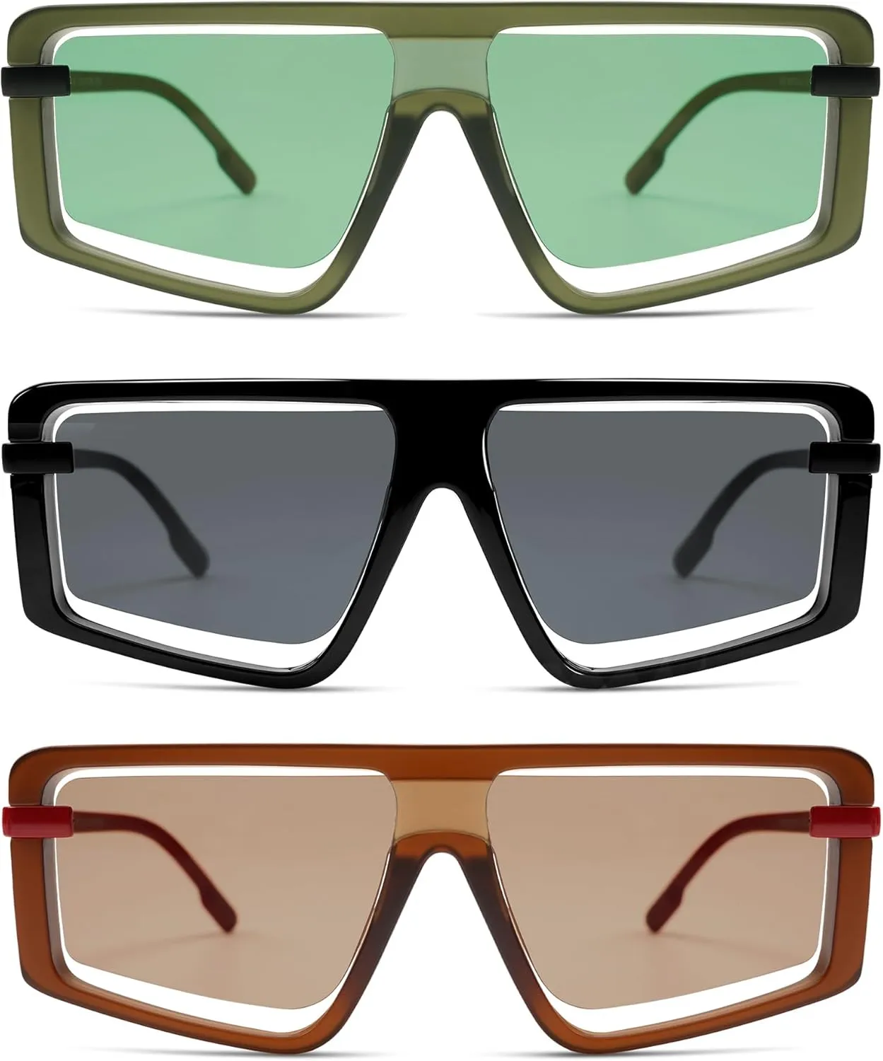 Retro Square Oversized Sunglasses for Women and Men Trendy Sun Glasses AR82157