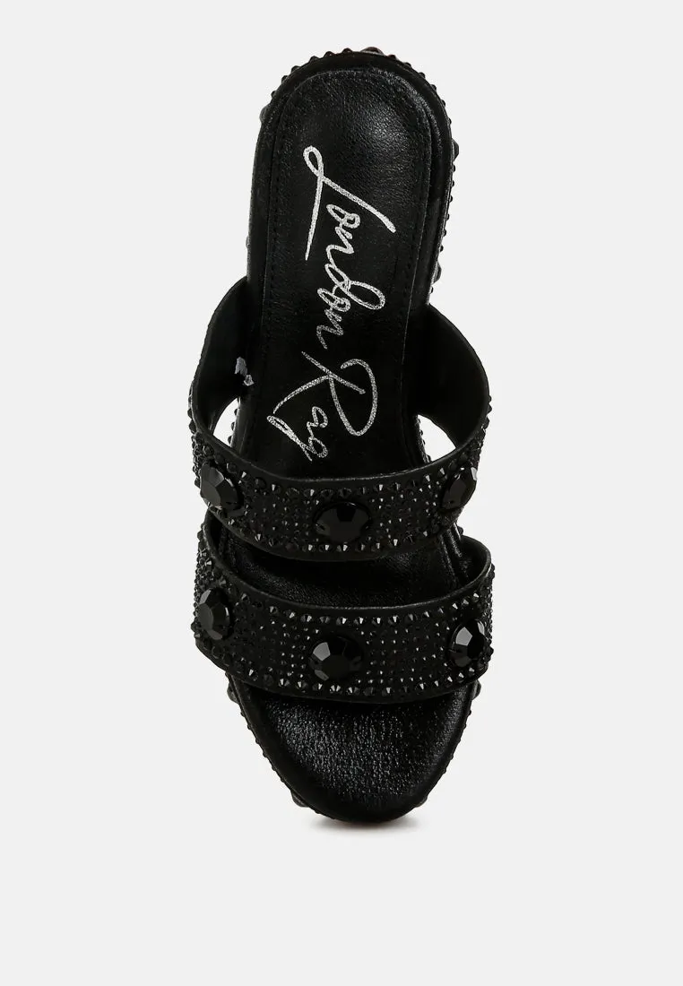Rhinestone & Diamante Wedge Sandals by RUW