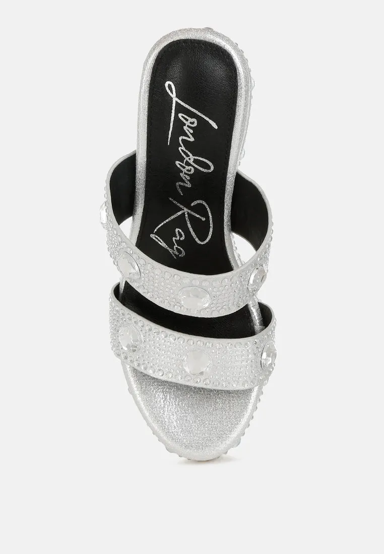 Rhinestone & Diamante Wedge Sandals by RUW