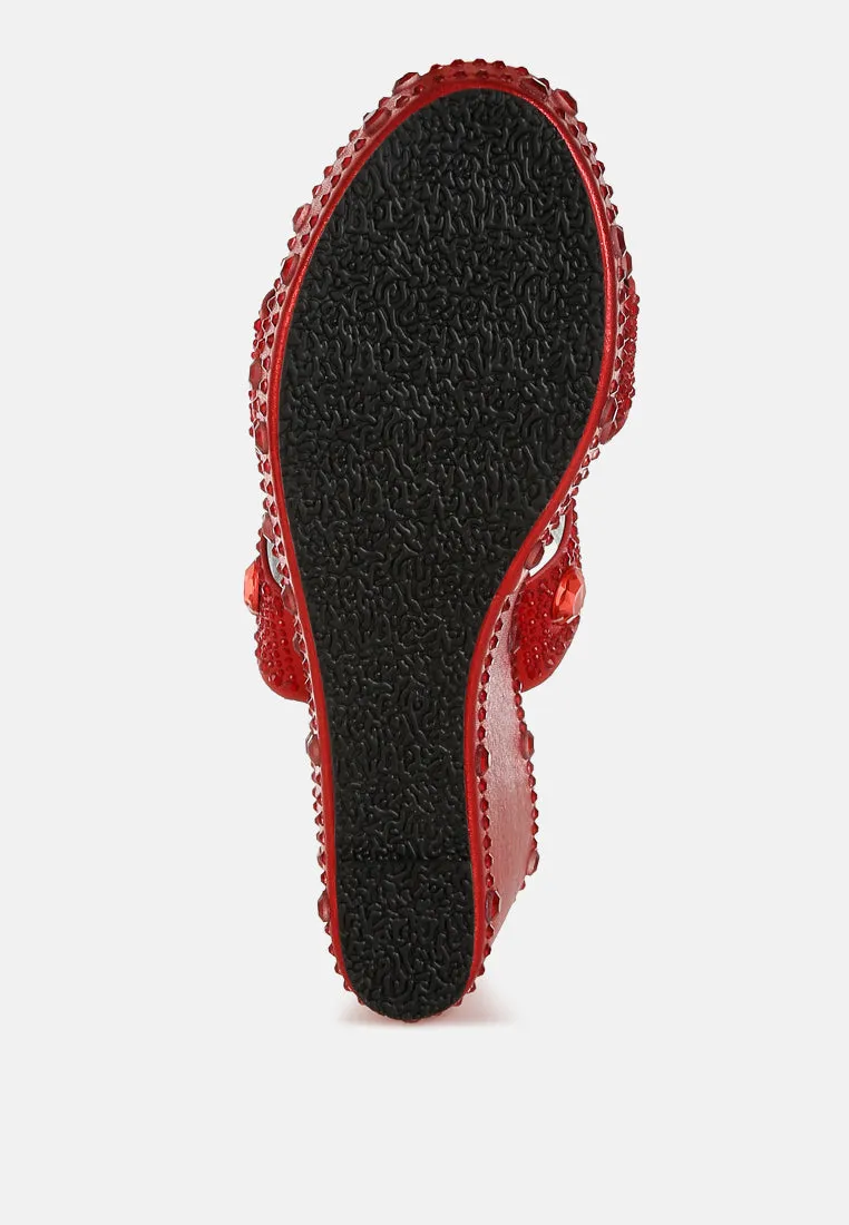 Rhinestone & Diamante Wedge Sandals by RUW