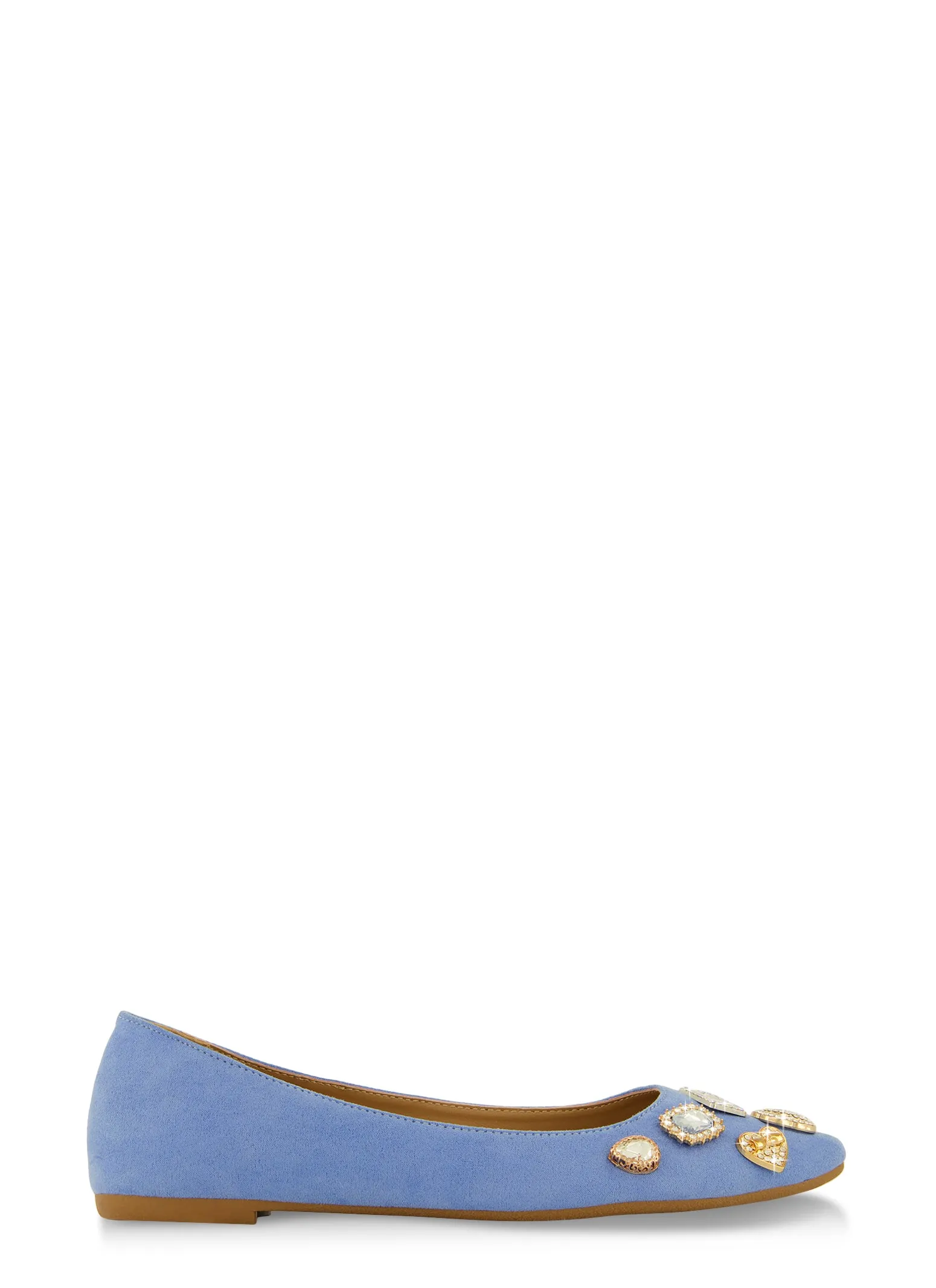 Rhinestone Embellished Pointed Toe Flats