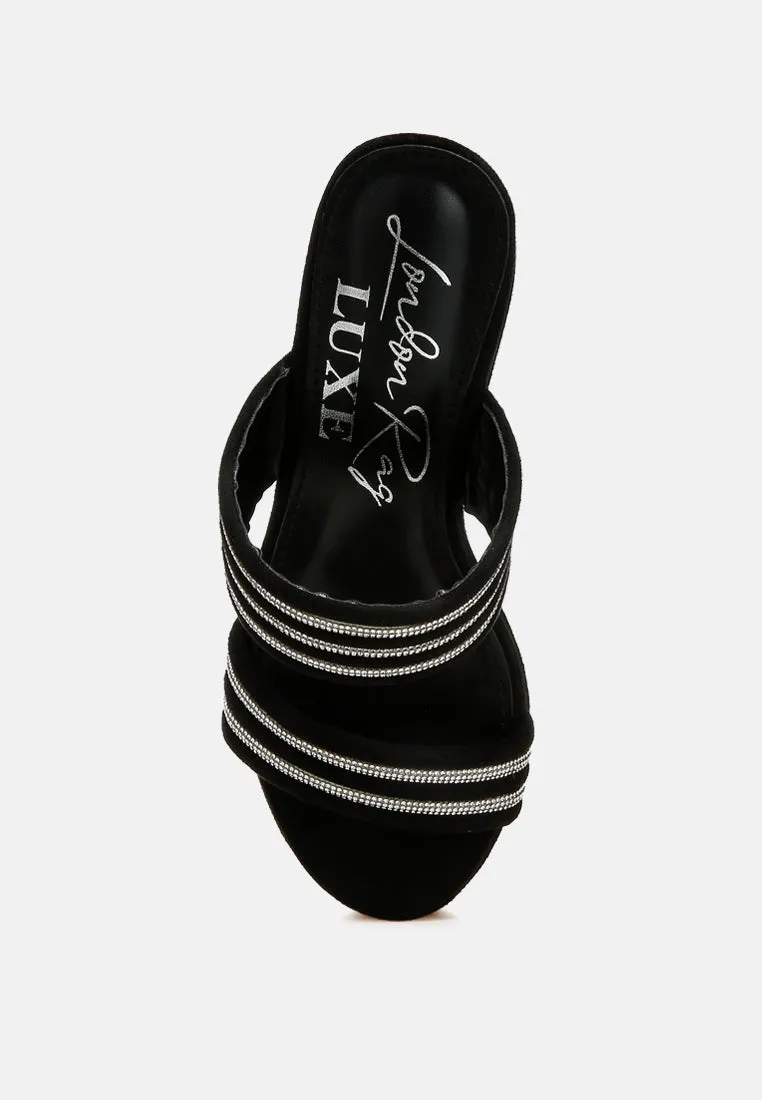 Rhinestones Embellished Wedge Sandals by RUW