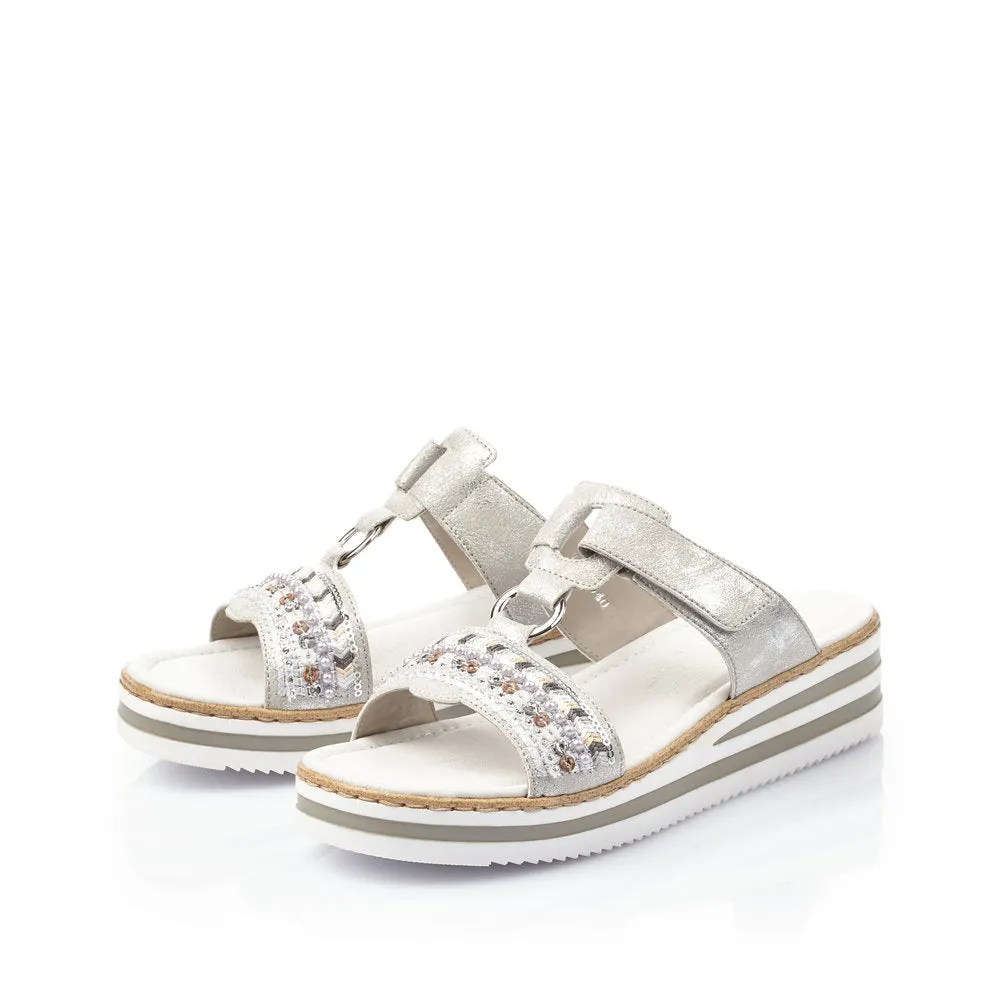 Rieker - V02M6-40 FLAT FASHION MULE - GREY