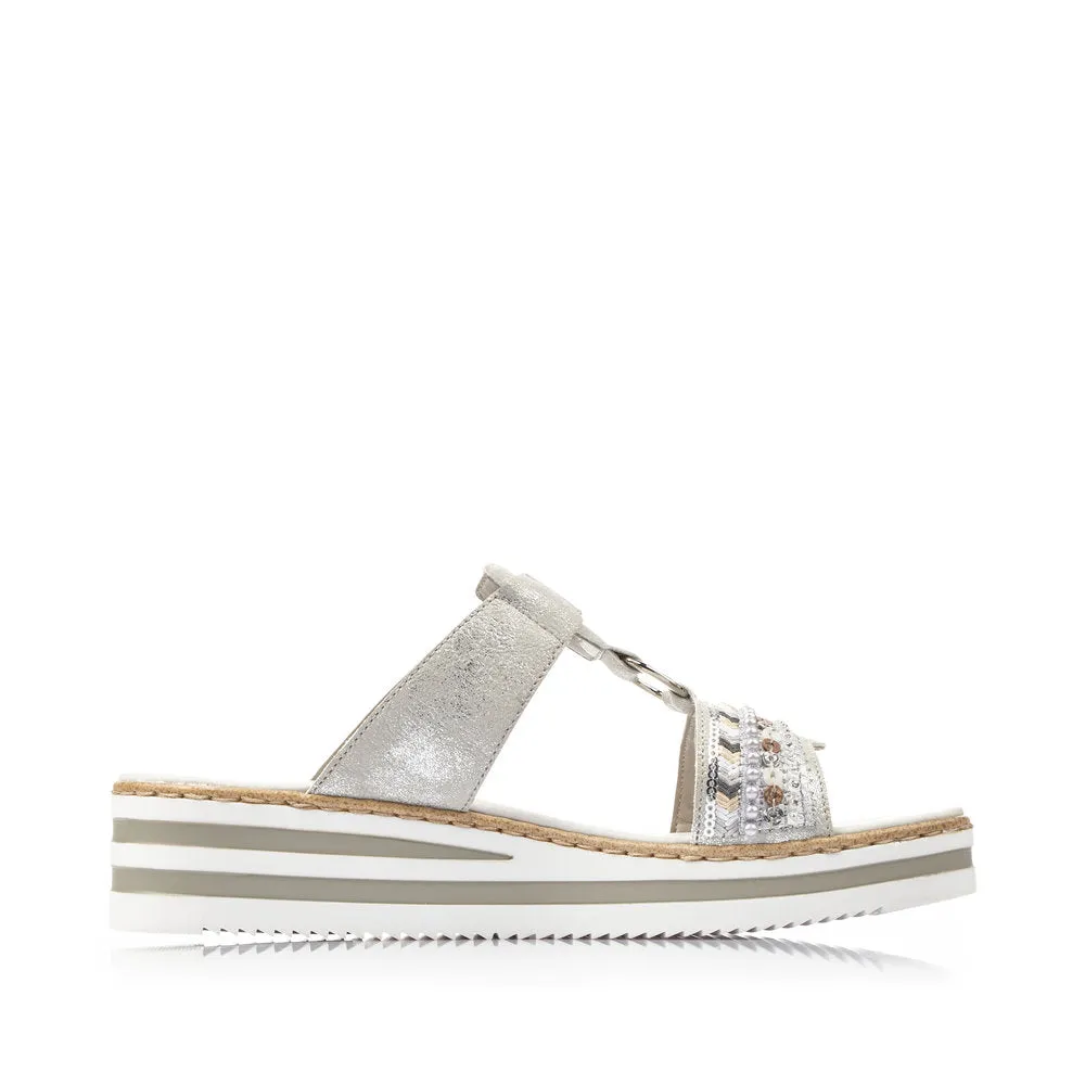 Rieker - V02M6-40 FLAT FASHION MULE - GREY