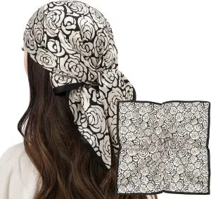 RIIQIICHY 100% Silk Scarf Head Scarf for Women Hair Scarf for Sleeping Hair Wrapping at Night Square Neck Scarves