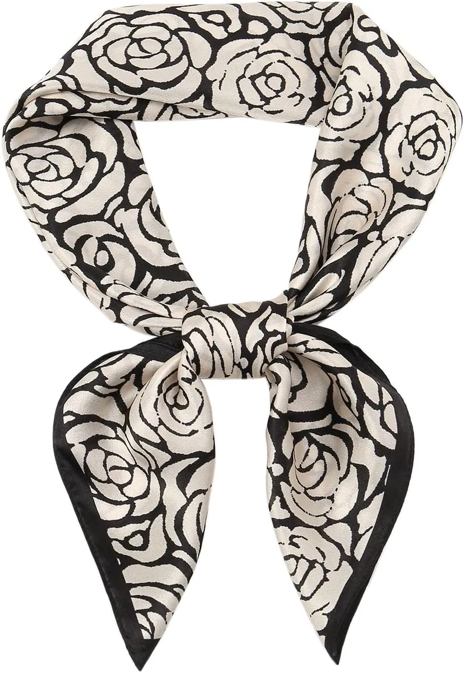 RIIQIICHY 100% Silk Scarf Head Scarf for Women Hair Scarf for Sleeping Hair Wrapping at Night Square Neck Scarves