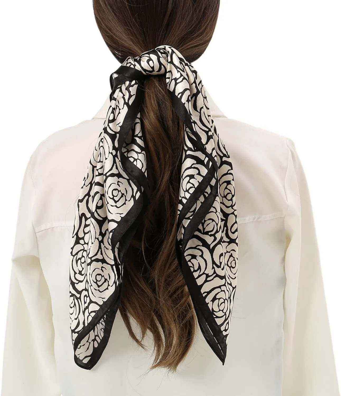 RIIQIICHY 100% Silk Scarf Head Scarf for Women Hair Scarf for Sleeping Hair Wrapping at Night Square Neck Scarves