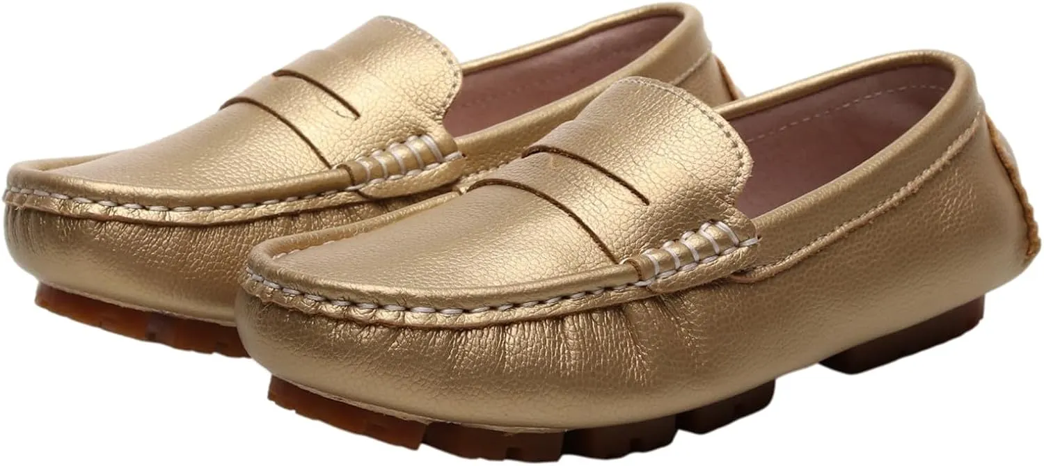 rismart Boys Girls Loafer Flats Slip-On Comfort School Casual Dress Shoes