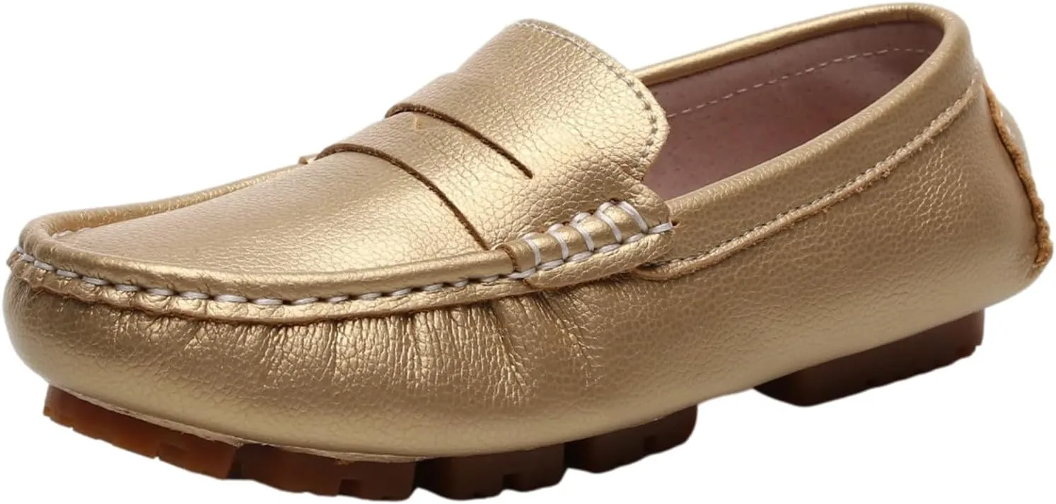 rismart Boys Girls Loafer Flats Slip-On Comfort School Casual Dress Shoes