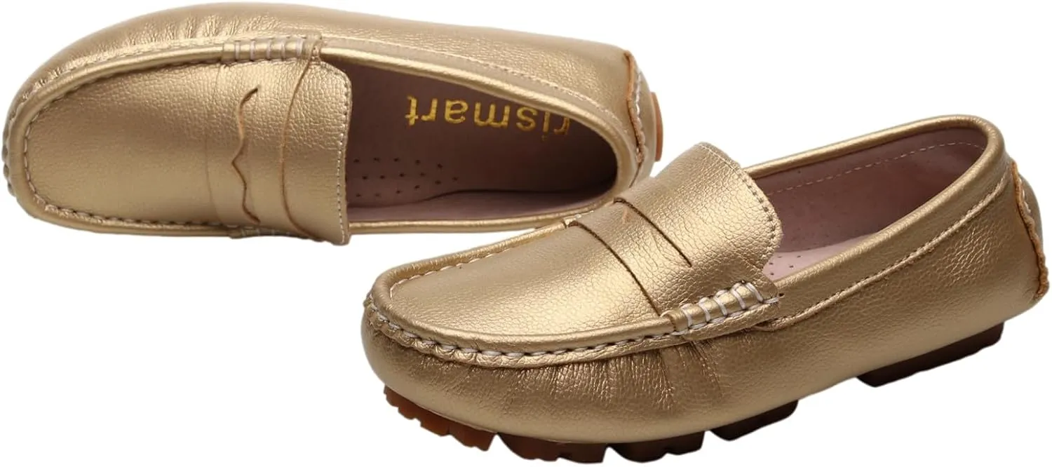 rismart Boys Girls Loafer Flats Slip-On Comfort School Casual Dress Shoes