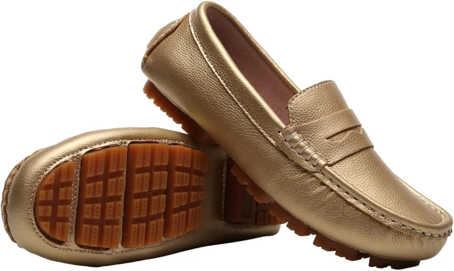rismart Boys Girls Loafer Flats Slip-On Comfort School Casual Dress Shoes