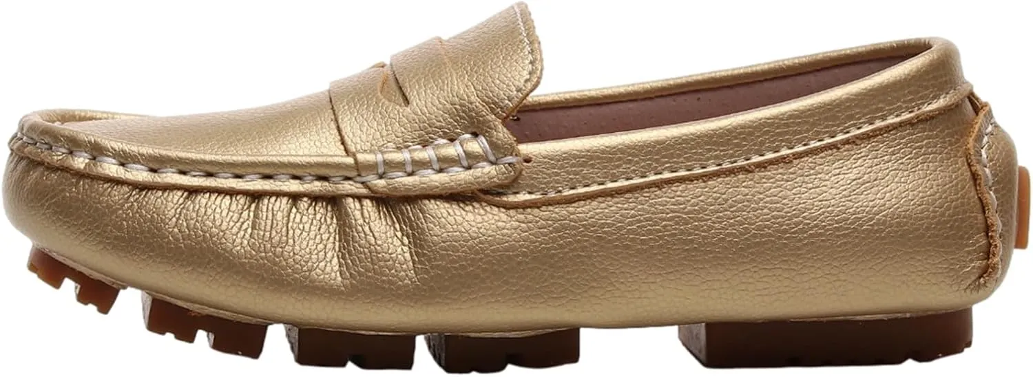 rismart Boys Girls Loafer Flats Slip-On Comfort School Casual Dress Shoes
