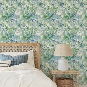 RoomMates Waverly RMK12610PLW Abstract Garden Blue Peel and StickWallpaper